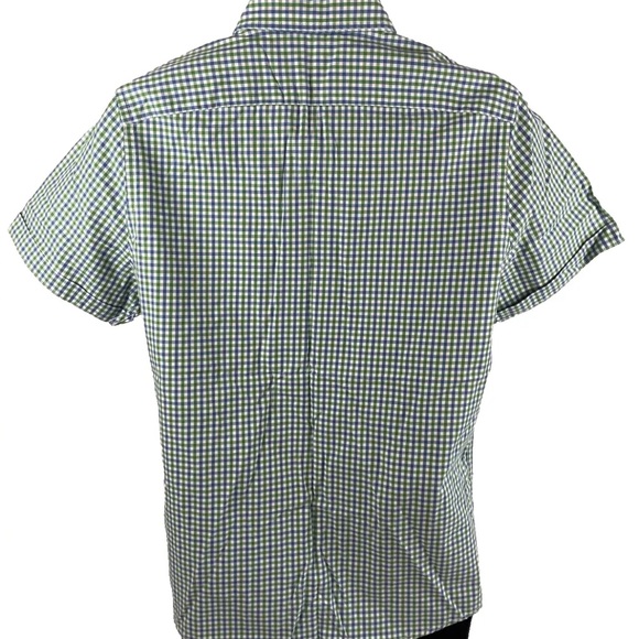 Vtg Y2K Mens Abercrombie & Fitch Green Blue Check SS Button Up Shirt Sz M Muscle - Picture 5 of 5